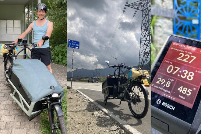 Zürich - Locarno mit Cargobike über den Gotthardpass nonstopp